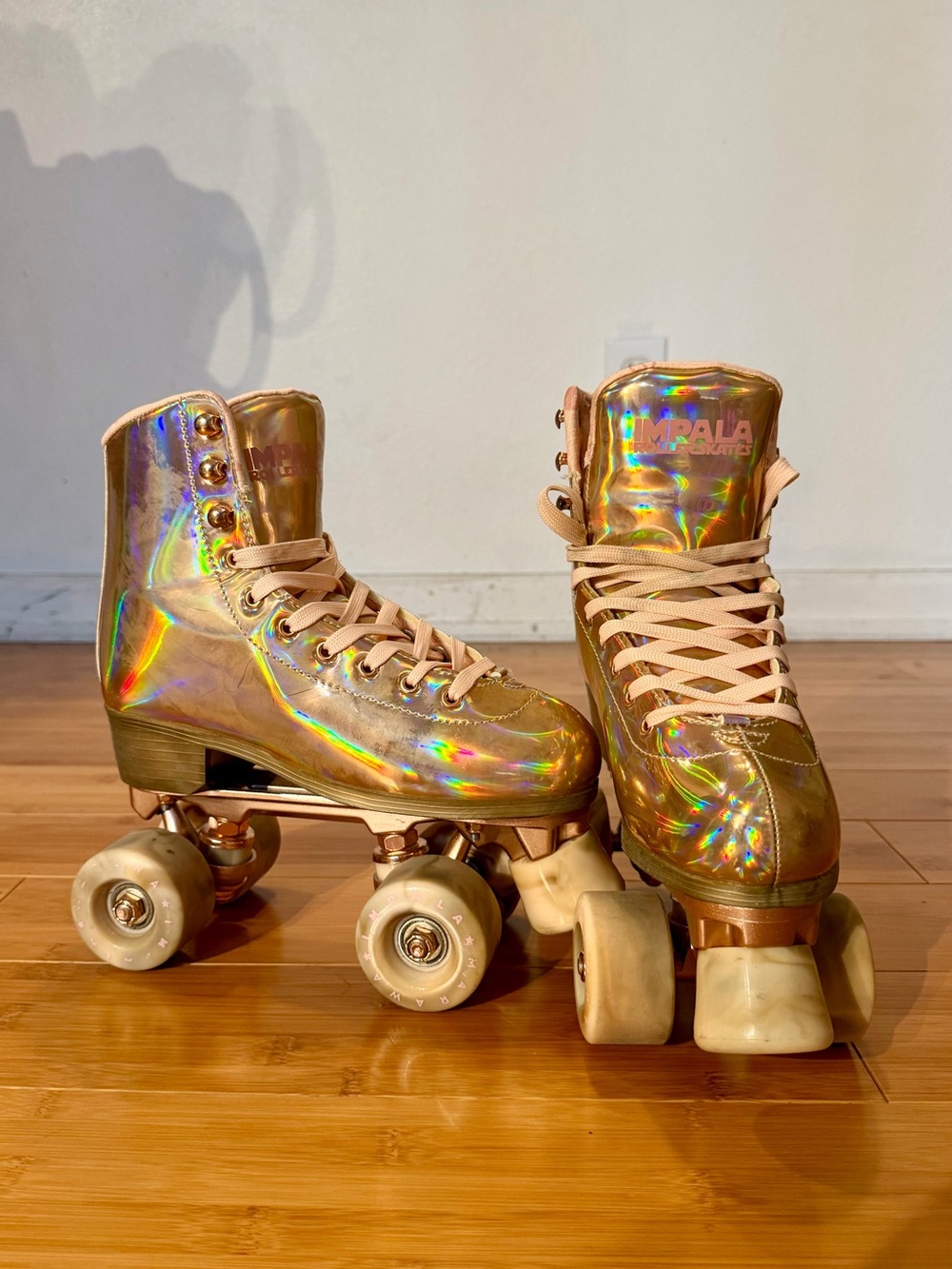 Impala Pink Iridescent Roller Skates – Size 5 Women’s